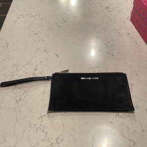 Michael Kors Black calf hair wristlet